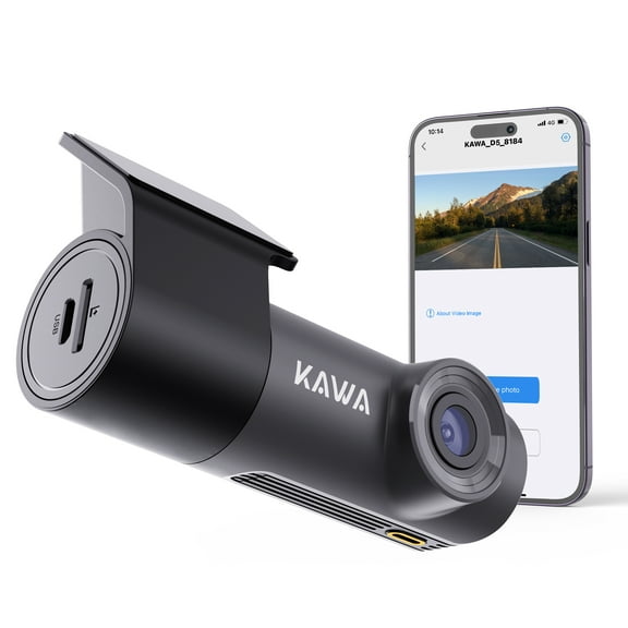 Dash Cam 2K, KAWA WiFi Dash Camera for Cars with Voice Control, Starlight Color Night Vision, Emergency Recording