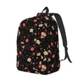 thumbnail image 2 of Balery Red White Flowers Vintage Canvas Backpack for Men and Women - Large Capacity, Durable Travel Laptop Bag for School, Work, Hiking, and Outdoor Activities, 2 of 7