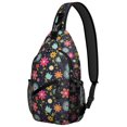 thumbnail image 1 of Petit Sac à Dos Botanique à Bretelles pour Voyage, Sac à Bandoulière Léger avec Uvre d'Art Florale, Sac de Randonnée Rétro, 1 of 6