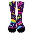thumbnail image 3 of LSQii Fun Socks for Women Cozy Breathable Printed Cotton Knitted Fashion Novelty Crazy Cool Funky Socks Cute Gifts for Women Girl Carnival Blue, 3 of 8