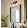 thumbnail image 3 of Kira Home Asher 23" 3-Light Farmhouse Vanity / Bathroom Light + Funnel Glass Shades, Smoked Birch Finish, 3 of 7