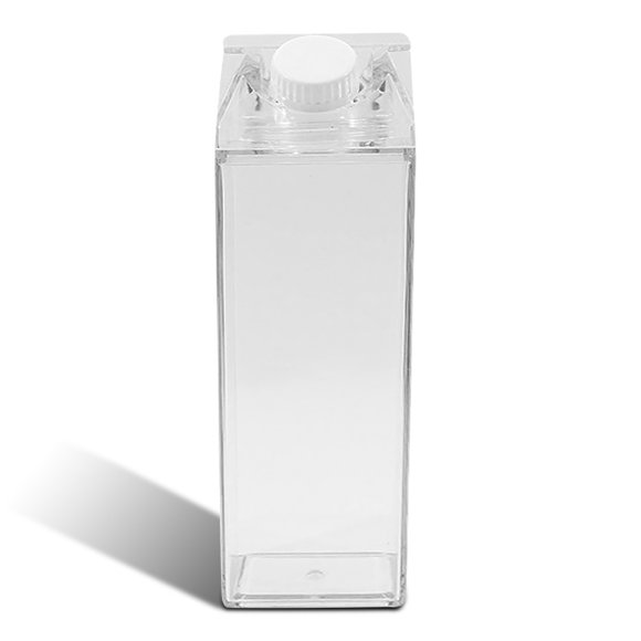 Transparent Square Milk Water Bottle Safe Cool Lid Cups Plastic Juice Box Cup Lid Reusable Storage Organizer Party Kids Adults Outdoor 500ML