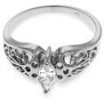 thumbnail image 4 of Galaxy Gold 14K Solid White Gold Filigree Ring with Natural Marquis-Shaped White Topaz, Size 9.5, 5.5-11 Sizes, November Birthstone, Symbol of Clarity, 4 of 4