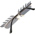 thumbnail image 4 of 1 Pair Rimless Sunglasses Women Men Personalized Flame Shape Rimless Sunglasses, 4 of 8
