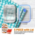 thumbnail image 2 of NutriChef 10-Piece Glass Food Containers Stackable Superior Glass Meal-Prep Storage, (Blue), 2 of 7