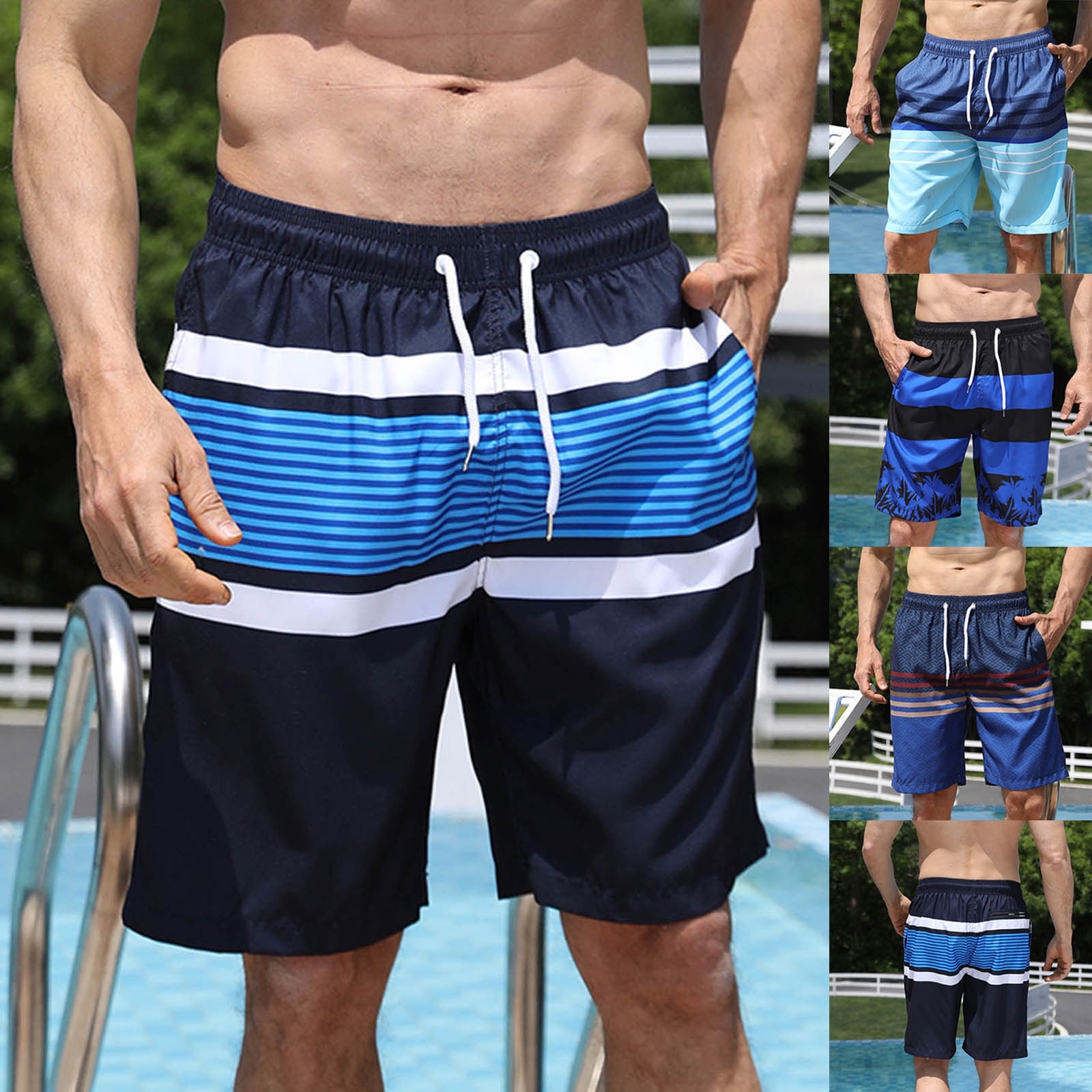 symoid Mens Swim Trunks Beach Plus Size with Pockets Hawaiian Summer