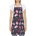 thumbnail image 2 of Naloa 1Pack Adjustable Bib Apron Waterdrop Resistant Cooking Kitchen Aprons for Women Men Chef, Breast Cancer Awareness1 Print, 2 of 5