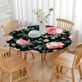 thumbnail image 3 of Pioneer Flower Floral Print Pattern Round Fitted Tablecloth with Elastic Edge,Dining Table Cover Waterproof,Outdoor Round Tablecloth for Camping,Dining,Indoor and Outdoor, 3 of 7