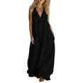 thumbnail image 7 of Zpzdpjkx Women's Halter Neck Sleeveless Maxi Dress Loose V-Neck Casual Summer Dress with Pockets, 7 of 7