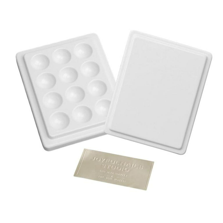 JCAKES Ceramic Palette 12 Wells with Cover Watercolor Palette Porcelain  Ceramic Palette Palette Paint Palette (Color : White12Well with lid)