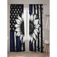 thumbnail image 5 of Sheer Curtains 96 Inches Long 2 Panels Set for Living Room, American Flag Semi Sheer Curtains for Windows, Farmhouse Sunflowers Shabby Chic Country Black Blue Voile Window Treatments Curtain, 5 of 7