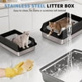 thumbnail image 4 of Stainless Steel Cat Litter Box, Open Top Anti-Splash Kitty Litter Pan with Pedal, Large Durable Metal Litter Tray for Big Cats & Multi-Cat Household, Easy Clean & Odor Resistant, 4 of 10