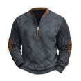 thumbnail image 2 of Big and Tall Sweatshirts for Men Quarter Zip Pullover Workout 1/4 Zip Long Sleeve Cold Weather Polo Sweaters Black 2XL, 2 of 3