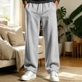 thumbnail image 2 of Dagugfen Men's Sweatpants Drawstring Elastic Waisted Full Length Straight Leg Loose Fitted Casual Pants with Pockets(XXL,Gray), 2 of 8