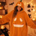 thumbnail image 5 of Wearable Blanket Hoodie for Men Women Soft Flannel with Oversized Pocket Christmas Halloween Pumpkin Suit Couple Matching Outfits Cozy Lounge Wear, 5 of 9