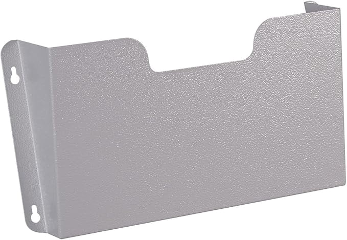 EASY LIFE PRODUCTS Single Unit Metal Wall Mount File Organizer Pocket File Holder Mail Organizer Office Wall Hanging Files Magazines Organizer, Black and Grey (stainless steel)