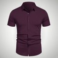 thumbnail image 1 of pstuiky camisetas para hombre, Camisa informal de negocios de color liso con solapa y botones de manga corta para hombre camisas casuales para hombre xl, 1 of 6