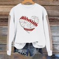 thumbnail image 2 of Chandail en Molleton Uni Femme Printemps Imprimé Baseball Col Rond Ample Décontracté Chandail à Capuchon - Hontri, 2 of 4