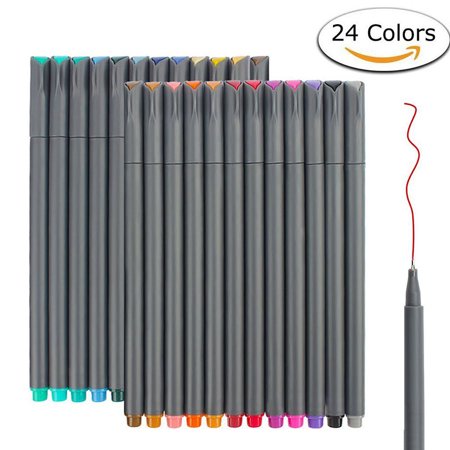 Hook line strokes 24 color suit box 0.38 Fiber watercolor pen Very fine