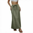 thumbnail image 2 of GEWSEY Womens Maxi Skirt 2025 Casual Flowy Elastic High Waist Long Skirts (Green, XL), 2 of 7