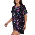 thumbnail image 3 of Womens Pajama Sets With Pocket, Colorful guitar Lounge Sets Short Sleeve Sleepwear PJ Sets for Women, 3 of 6