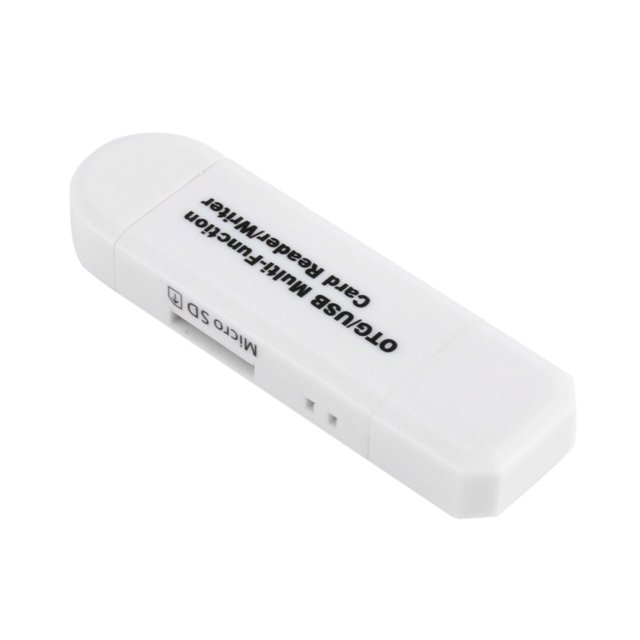Injueey Lector de tarjetas de la cámara del teléfono móvil OTG Tarjeta TF a USB micro USB 2 en 1 Adaptador Plástico ABS de alta velocidad Estaciones de acoplamiento para portátiles No.01