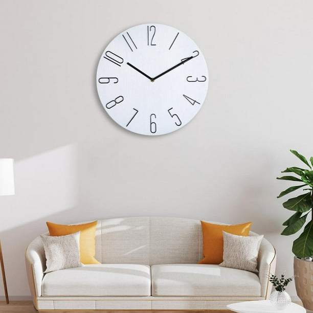 Reloj de pared Soledad Silencioso decoración para hogar blanco