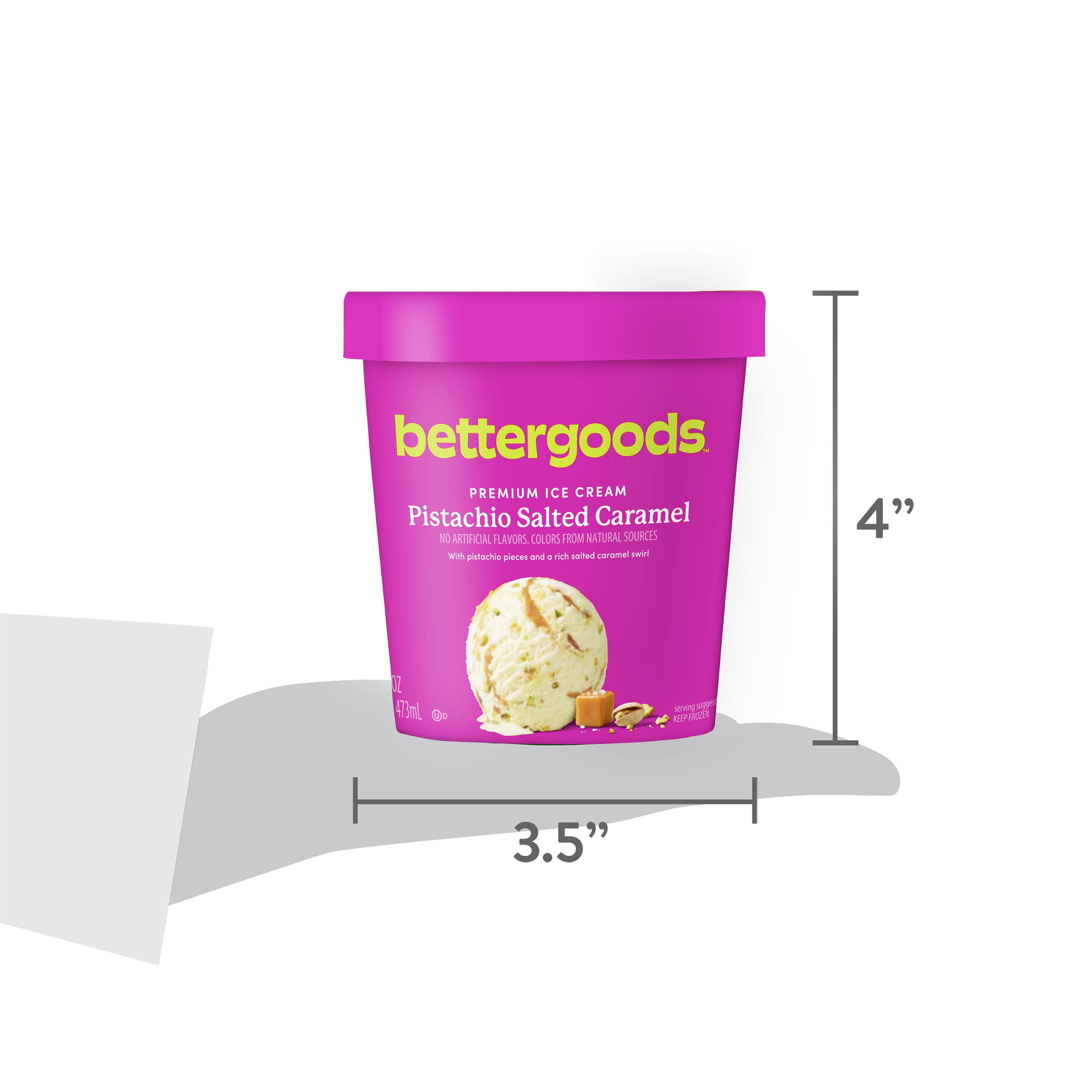 bettergoods Pistachio Salted Caramel Premium Ice Cream, 16 fl oz