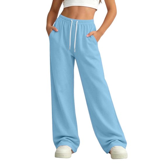 LckLvx Sweatpants for Boys Girls Wide Leg Elastic Waist Outdoor Casual Pants with Pockets