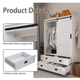 thumbnail image 5 of MDQMD White Wardrobe Closet with 4 Drawers, Large Bedroom Armoires with Sliding Door and Hanging Rod for Bedroom, 5 of 7