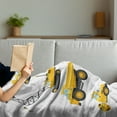 thumbnail image 3 of Cartoon Soft Flannel Fleece Blanket, Abstract Images of Construction Vehicles Machinery Trucks Bulldozer Crane, Cozy Plush for Indoor and Outdoor Use, 50" x 60", Earth Yellow Black, by Ambesonne, 3 of 5