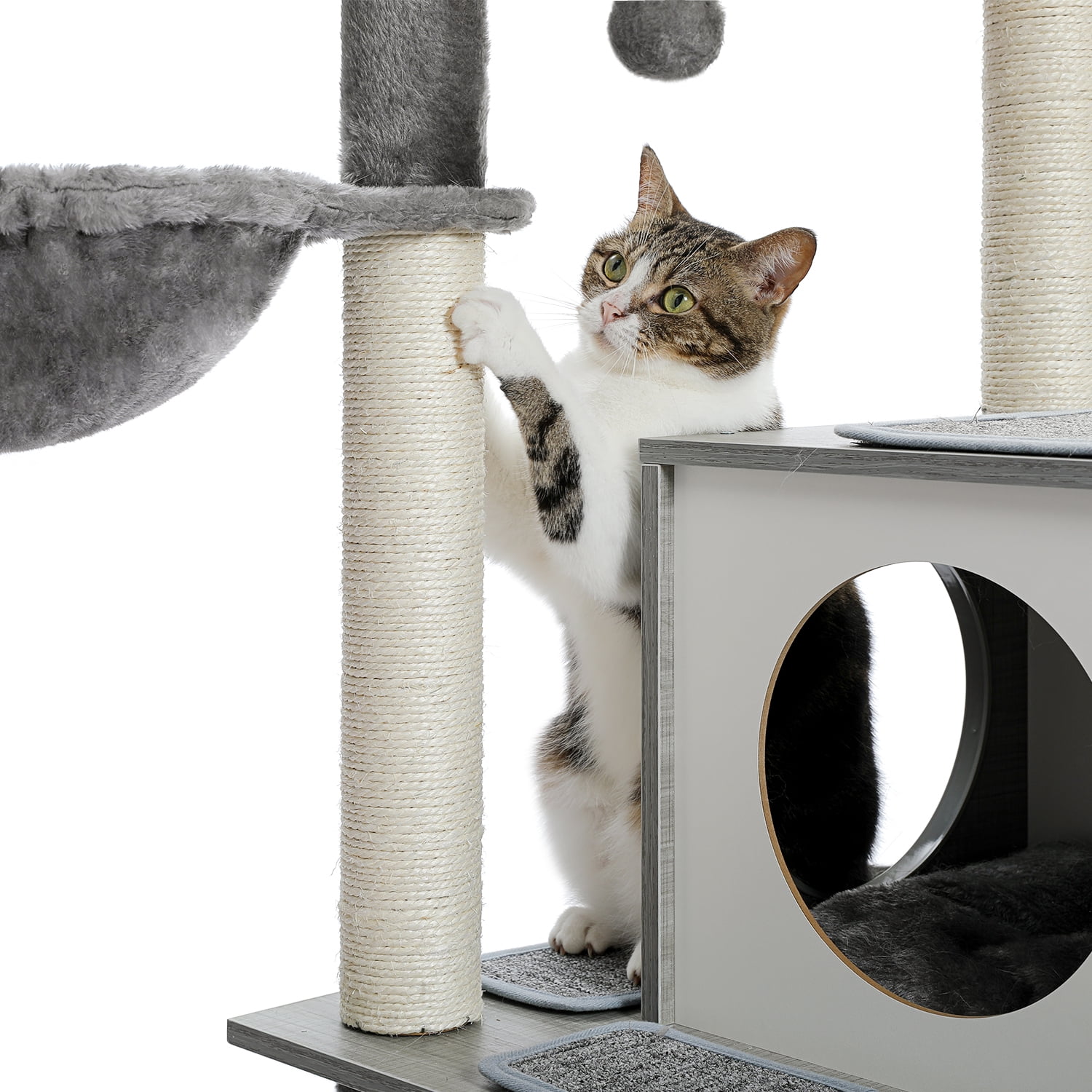 Pefilos Cat Tree for Indoor Cats, 51" Cat Condo for Adult Cats with Scratching Posts, Cat Tree House, Gray Pefilos Cat Tree for Indoor Cats, 51" Cat Condo for Adult Cats with Scratching Posts, Cat Tree House, Gray