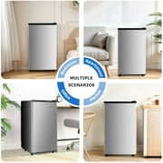 Beddle Mini Fridge with Freezer 3.2 Cu.ft Small Refrigerator for Dorm Bedroom, Compact Refrigerators Single Door Adjustable Thermostat Low Noise,Silver