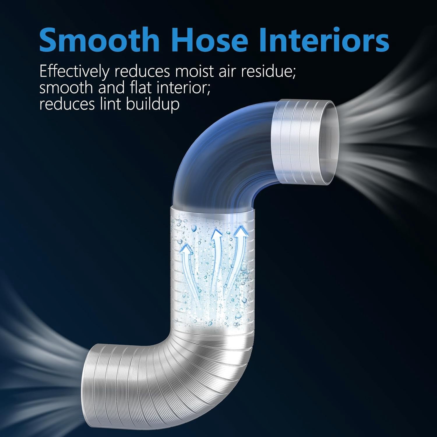 Hon&Guan 4-inch Semi Rigid Dryer Vent Hose, 8 Feet Flexible Aluminum Duct with 2 Clamps, and Aluminum Foil Tape