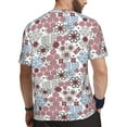 thumbnail image 2 of Wukai Abstract Floral Print Men's Short-Sleeved Mesh T-Shirt,Quick-Dry Short Sleeve Workout T-Shirt-, 2 of 8
