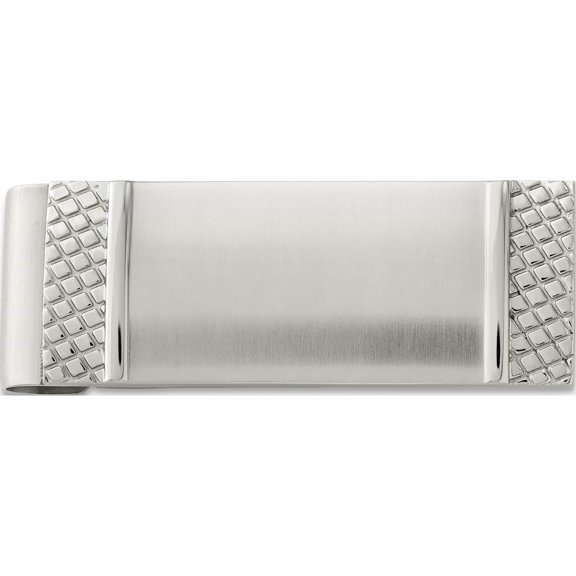 Stainless Steel Brushed And Textured Money Clip (47 X 20) Made In China -Jewelry By Sweet Pea