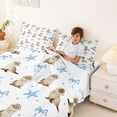 thumbnail image 4 of Manfei Watercolor Sea Lion Full Size Sheets for Kids Boys and Girls, Starfish Bow Dot Bed Sheets 4-Piece, 1 Flat Sheet, 1 Fitted Sheet and 2 Pillowcases, 4 of 6