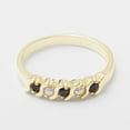 thumbnail image 4 of LBG British Made 14k Yellow Gold Natural Sapphire & Cultured Pearl Womens Eternity Ring - 33 size options - Sizes 4 to 12 Available, 4 of 6