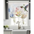 thumbnail image 5 of Floral Hummingbird Tie Up Curtains for Window, Thermal Insulated Balloon Shade Adjustable Rod Pocket Curtains Valance Panels for Kitchen Bathroom Cafe 42 x 45 Spring Watercolor Flowers, 5 of 6