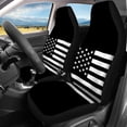 thumbnail image 3 of Pzuqiu Black-White American Flag Front and Rear Seat Cover Set Anti-Slip Car Seat Covers Protect Polyester Car Seat Covers Full Set Fit for Truck most Cars, 3 of 10