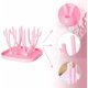 thumbnail image 5 of Portabiberones, Escurridor de chupetes, Secador de biberones, Escurridor de biberones y tetinas, Bandeja de recogida de agua extraíble, Para secar las tetinas de los biberones (rosa), 5 of 5