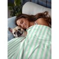 thumbnail image 3 of Full Flat Sheet 81"x96", Green White Stripe Soft Lightweight Bedding Flat Sheets Only, Modern Minimalist Geometric Striped Brushed Microfiber Top Bed Sheet, Breathable StainResistant Bedsheets, 3 of 9