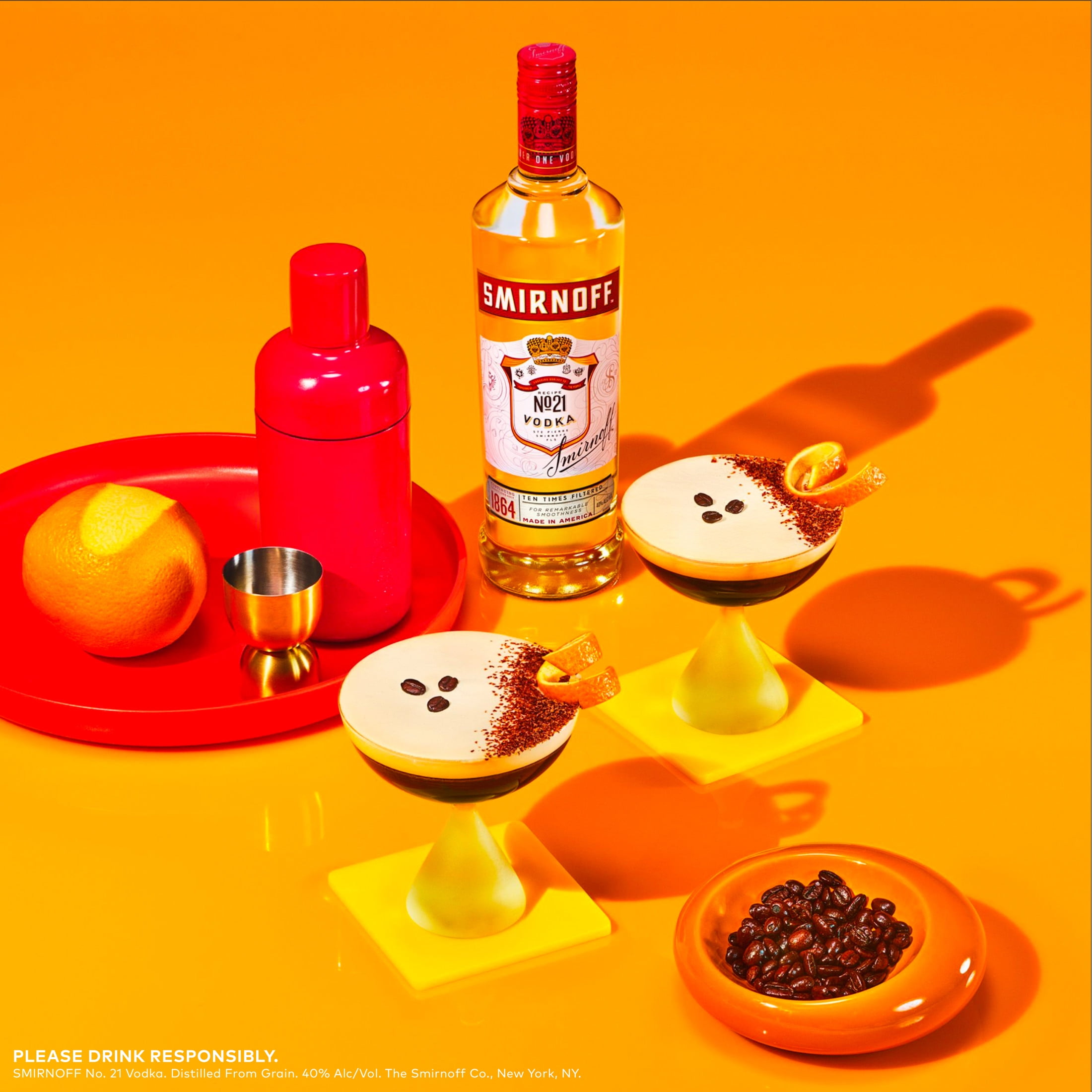 Smirnoff No. 21 80 Proof Vodka, 750 mL Glass Bottle, 40% ABV