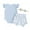 Blue, variant on Musuos Baby Girls 3Pcs Summer Outfit 3 6 9 12 18Months Fly Sleeve Crew Neck Romper + Bow Front Shorts + Headband Set Cute Clothes