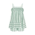 thumbnail image 5 of Sakmal Womens Shorts Sets High Waisted Wide Leg 2 Piece Outfits Green Summer Striped Shorts for Women with Pockets, 5 of 7