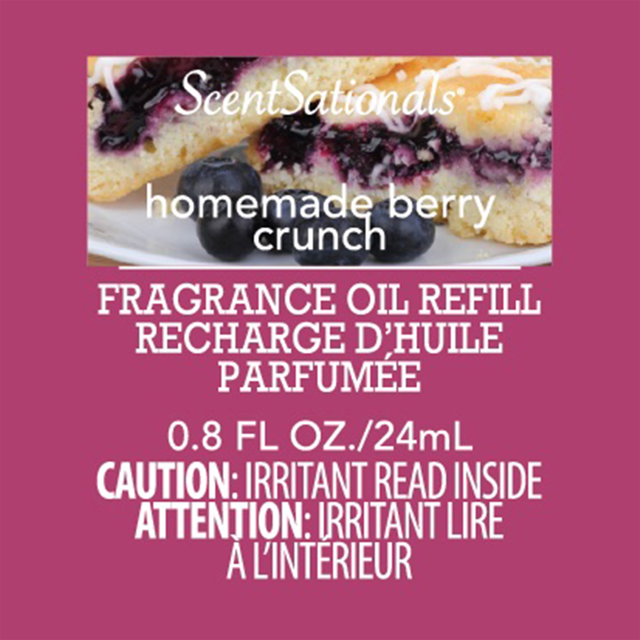 ScentSationals Scent Charm Oil - Homemade Berry Crunch, 0.8 Fl oz, 24 mL Refill