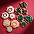 thumbnail image 4 of Qarigey Bandeja de exhibición hexagonal con superficie de terciopelo, textura y protección a prueba de arañazos, 3 pack/lote Ropa, zapatos y accesorios Miscelánea Verde, 4 of 6