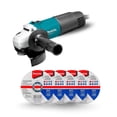 thumbnail image 1 of Miniesmeriladora 4 1/2 540w Makita M0901g +5 Discos Corte, 1 of 9