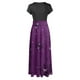 thumbnail image 5 of ICHUANYI Clearance Women's Halloween Print Colorful Long Dress Short Sleeve Print Dresses Beach Casual Maxi Sundress(Purple, XL) ICHUANYI WER2023081510541, 5 of 5