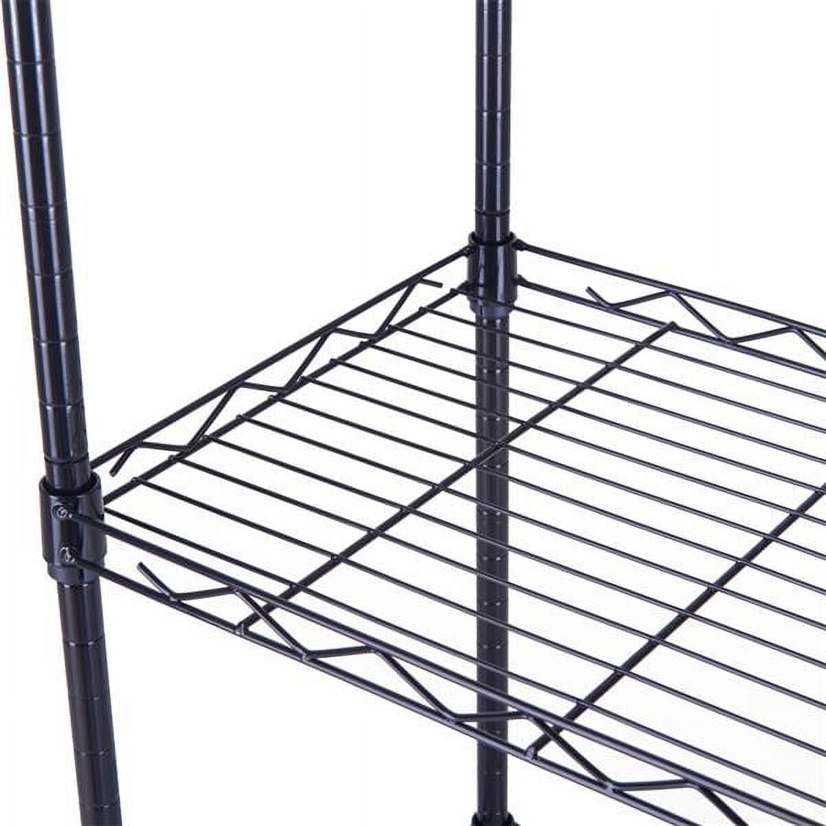 Alvantor 4 Tier Wire Shelving Unit, Metal Storage Rack with Adjustable Feet, 16"W x 12"D x 50"H, Black